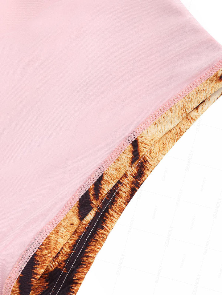 Seamolly Animal Tiger Print Bikini Bottom Cheeky Swim Boyshorts