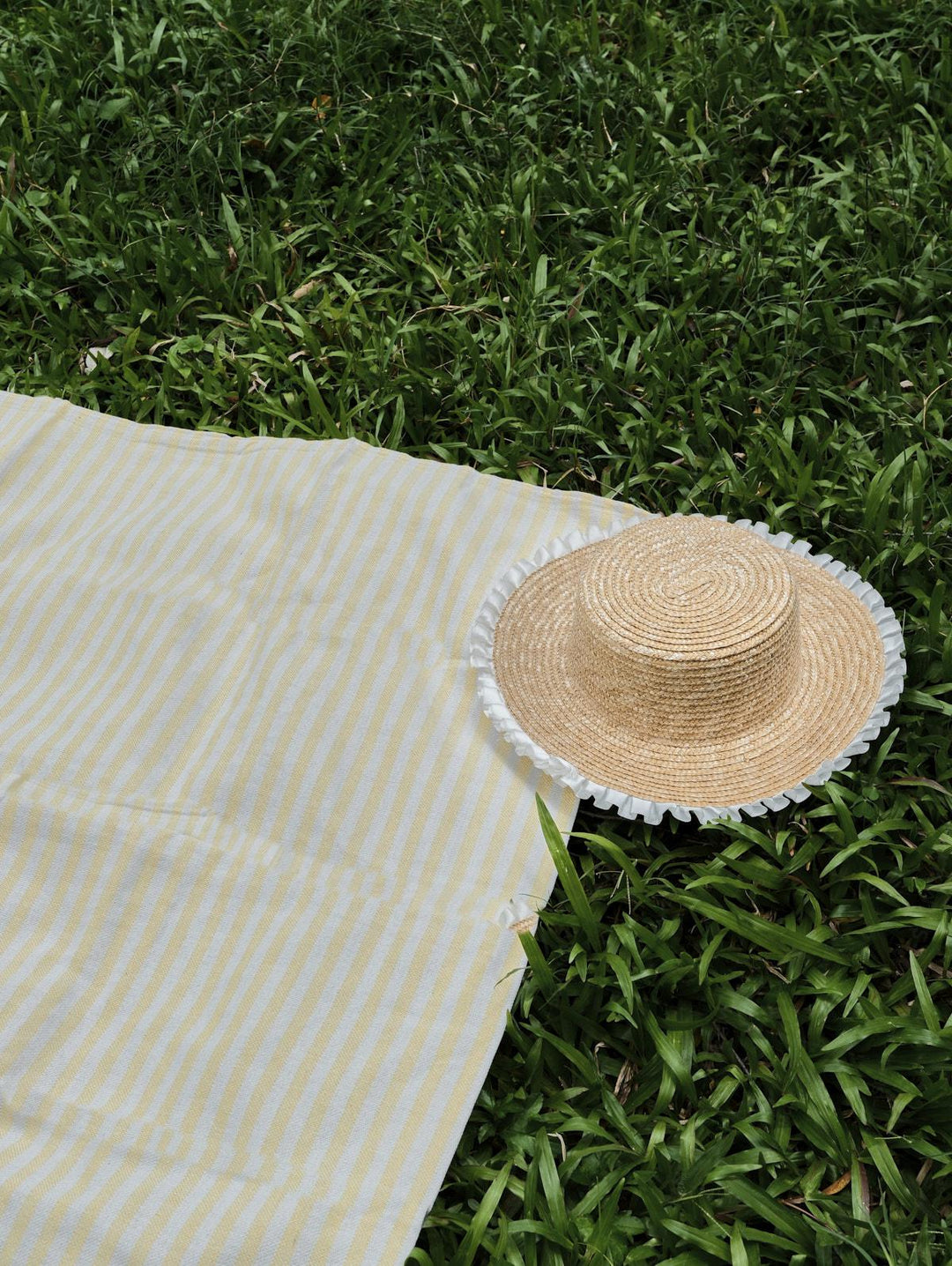 Cotton Striped Tassel Trim Beach Towel With Backpack