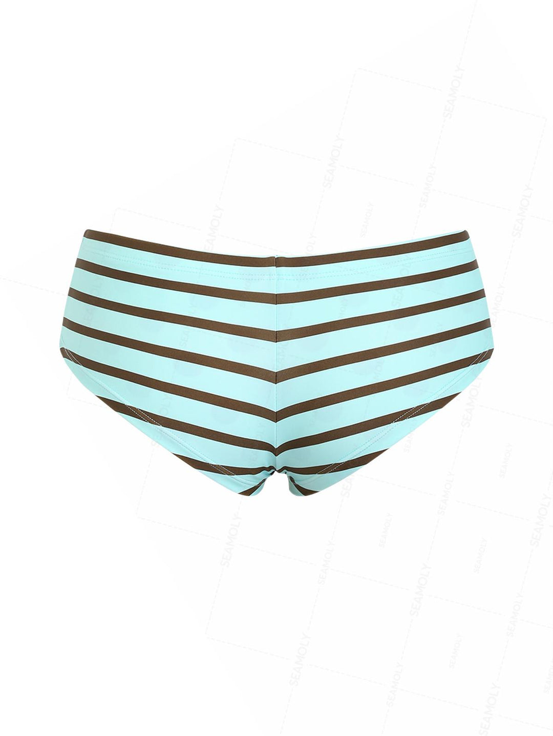 Seamolly 3 Piece Multiway Polka Dot Striped Triangle Brazilian Cheeky Boyshort Bikini Set