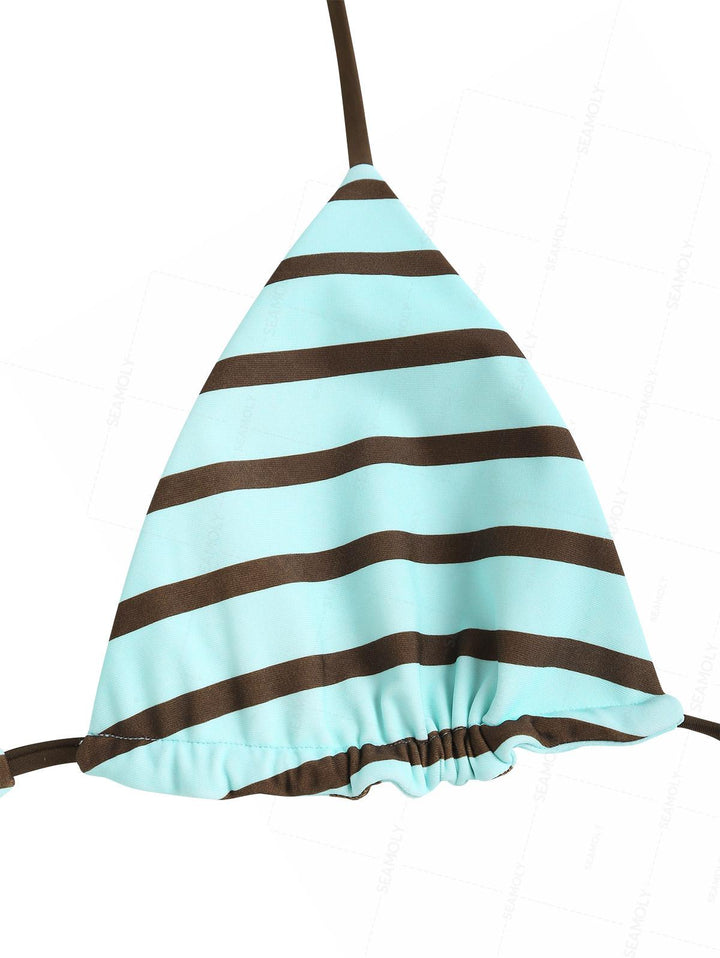 Seamolly Polka Dot Triangle Top & Cheeky Brazilian Bottom Reversible Multiway Bikini Set