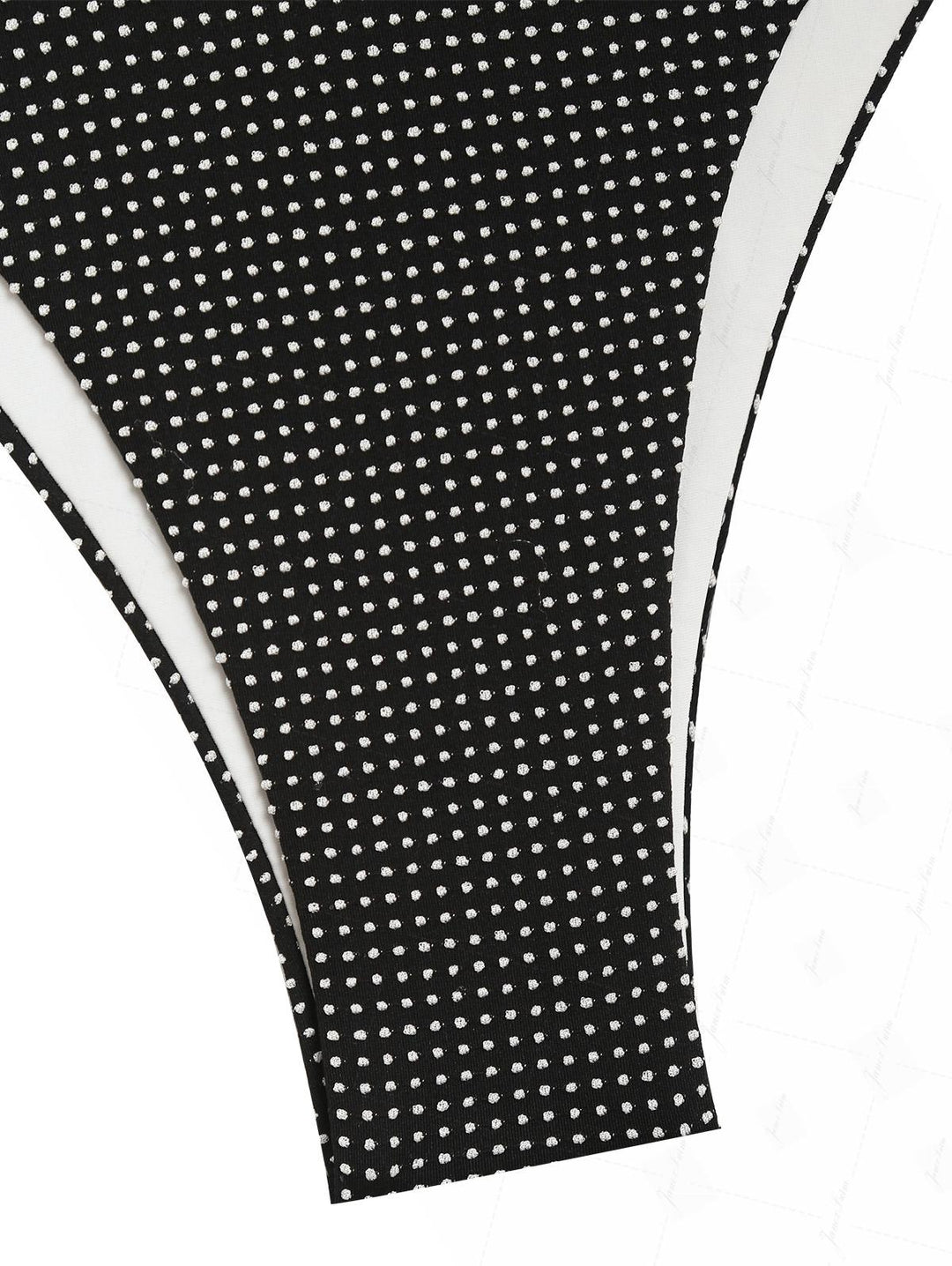 Black Pin Dot Jacquard O Ring Double Layer Bikini Set