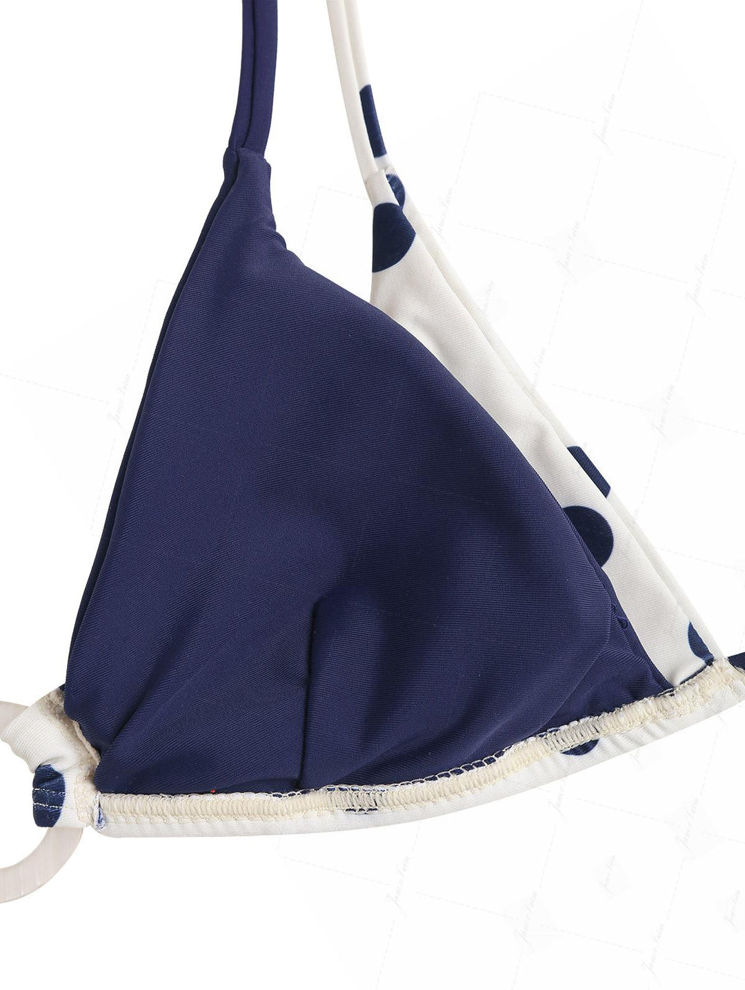 Cadetblue Polka Dot O Ring Double Layer Top & Reversible Cheeky Bottom Bikini Set