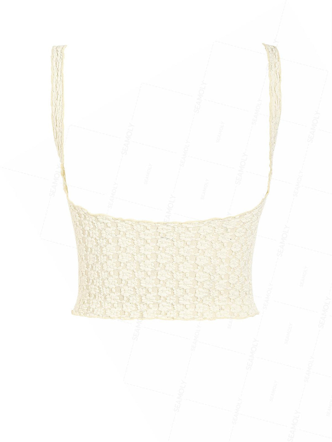 Seamolly Lace Jacquard Two-way Crop Tank Top