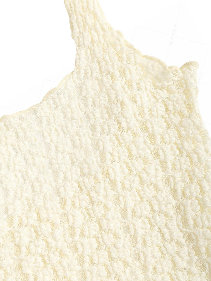 Seamolly Lace Jacquard Two-way Crop Tank Top