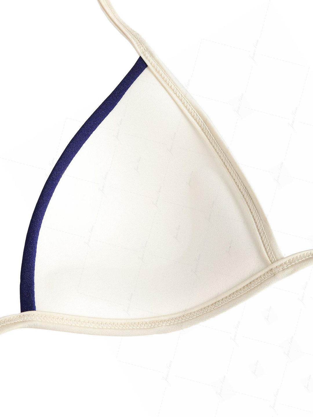 Deep Blue Contrast Binding Triangle Push Up Cheeky Boyshorts Bikini Set