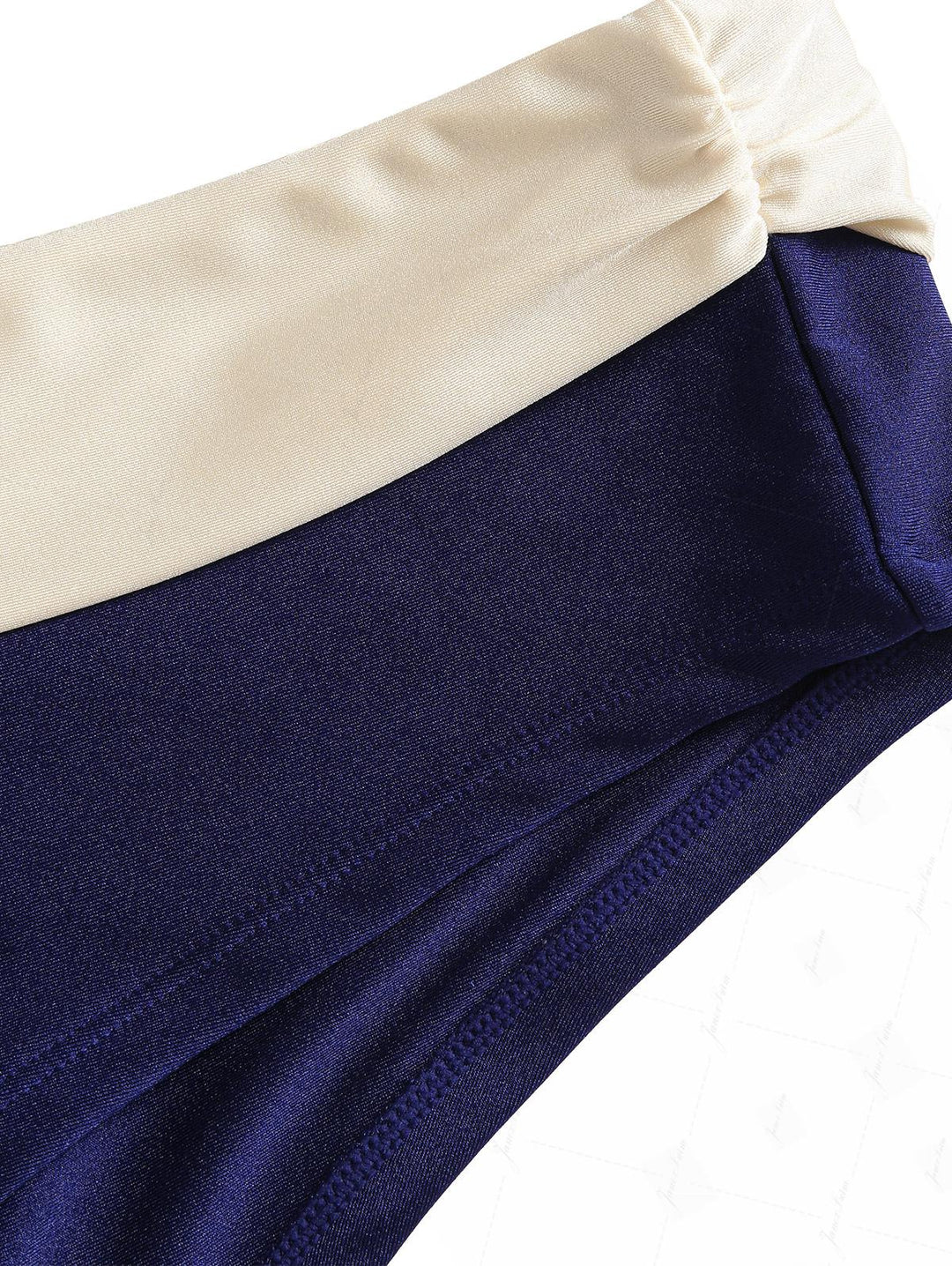 Deep Blue Contrast Binding Triangle Push Up Cheeky Boyshorts Bikini Set