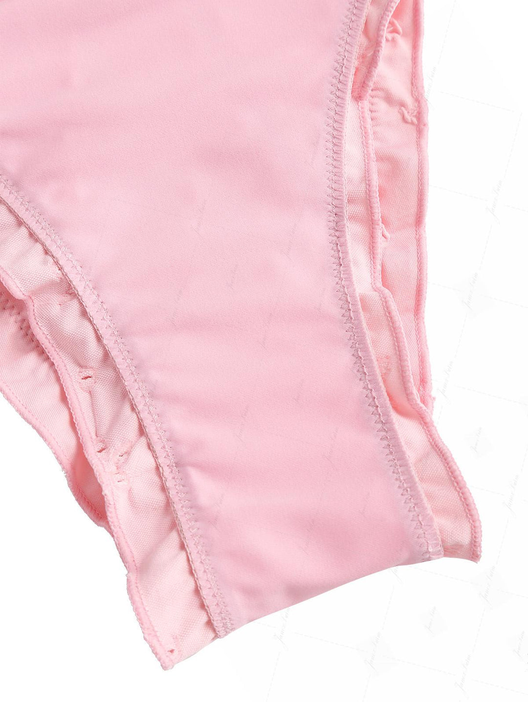 Pink Recycled Fabric Jacquard Ruffles Edge Bralette Bikini Set