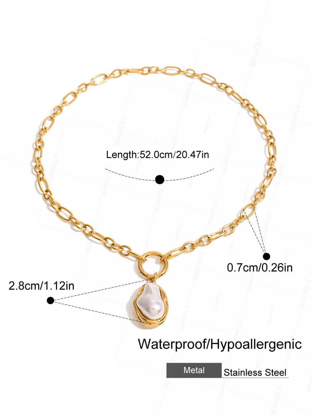 Stainless Steel Faux Pearls Pendant Jewelry