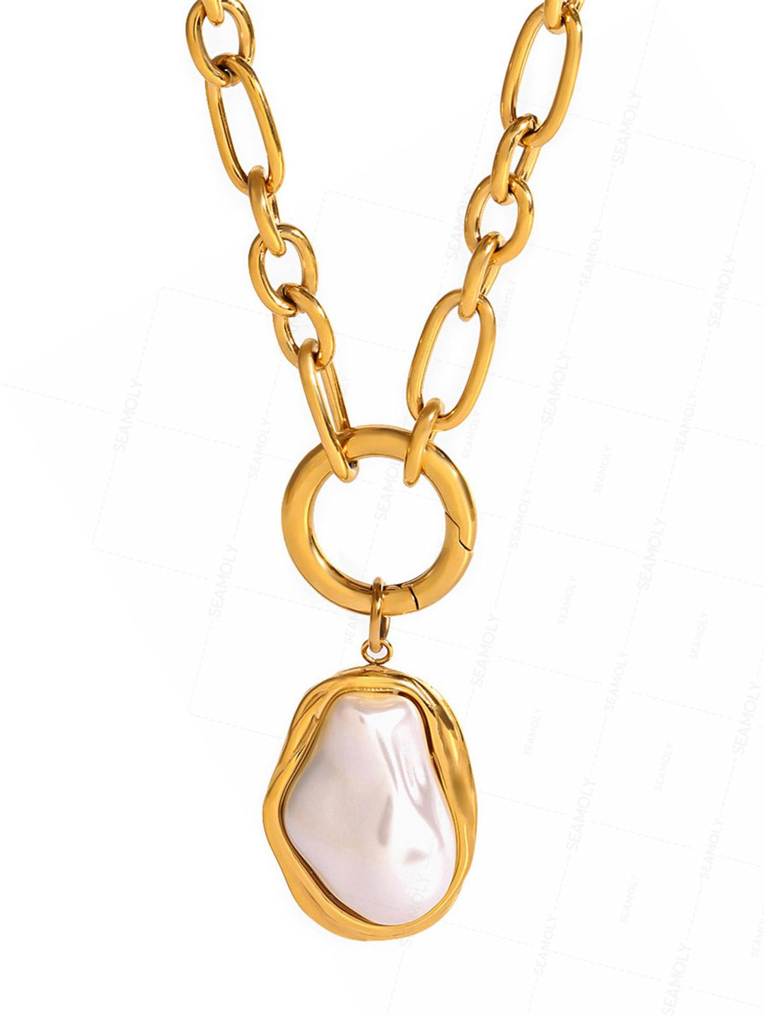 Stainless Steel Faux Pearls Pendant Jewelry