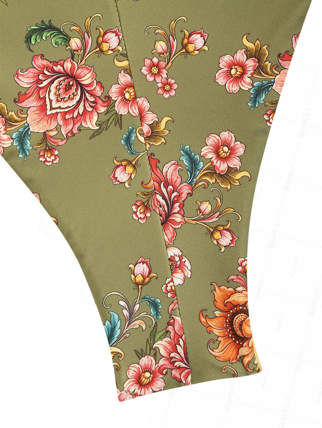 Seamolly Patchwork Floral Print Triangle Top & Reversible Cheeky Brazilian Bottom Bikini Set