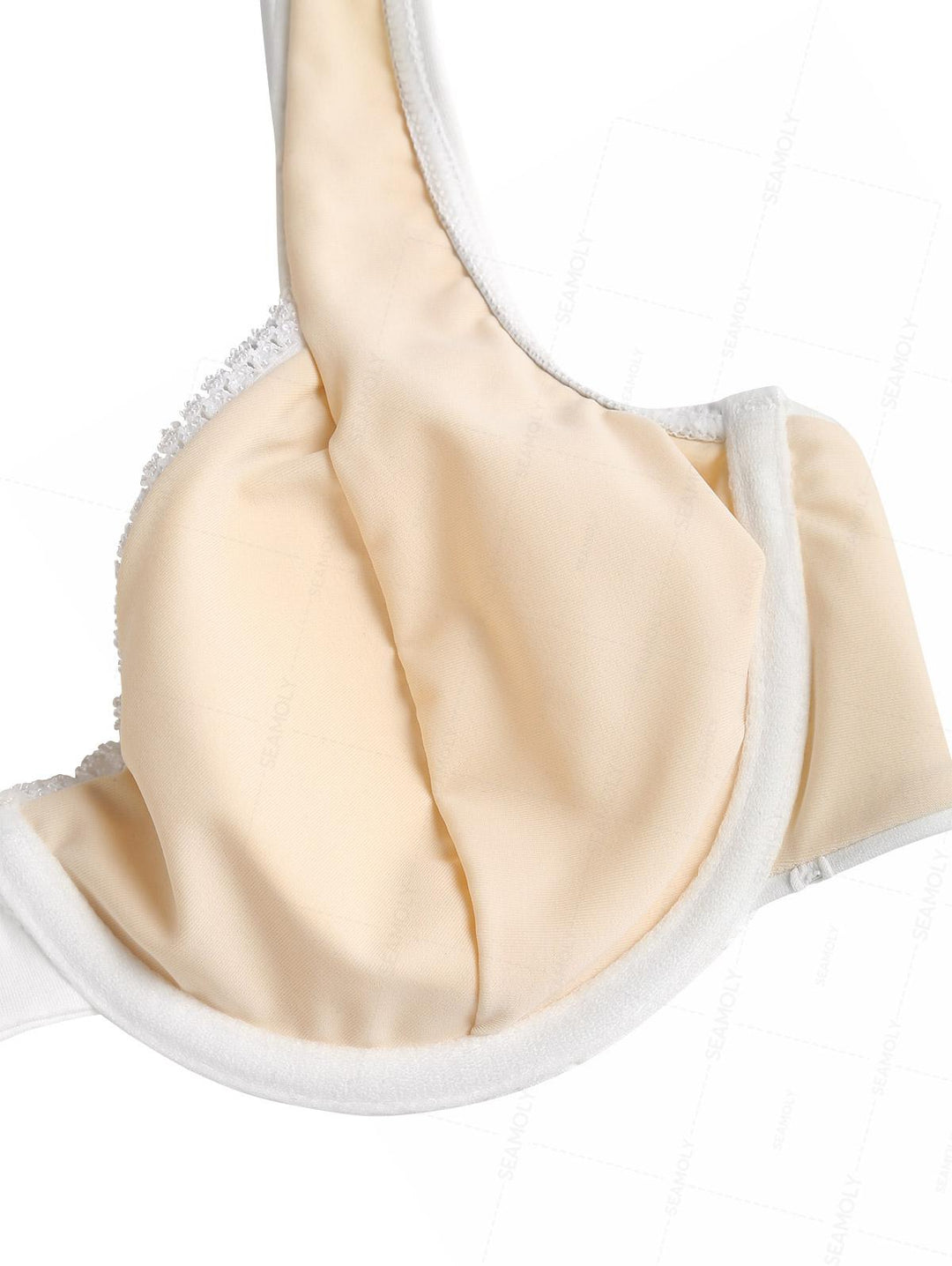 Seamolly Recycled Fabric Eyelet Jacquard Lace Bowknot Underwire Bikini Set