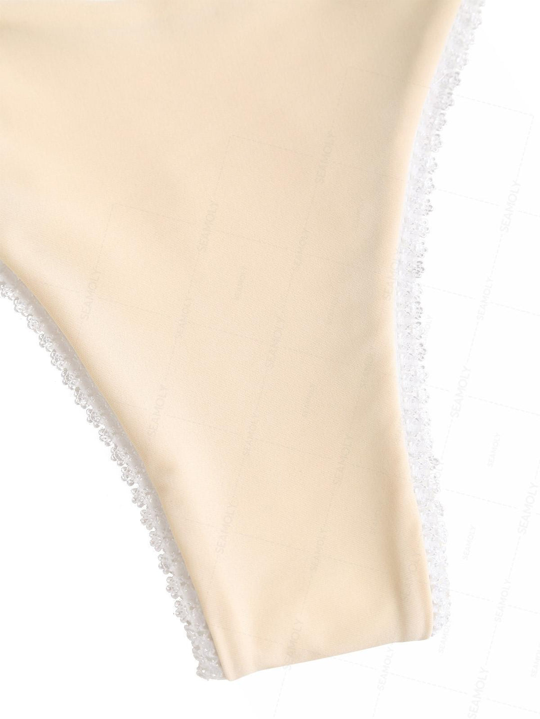 Seamolly Recycled Fabric Eyelet Jacquard Lace Bowknot Underwire Bikini Set