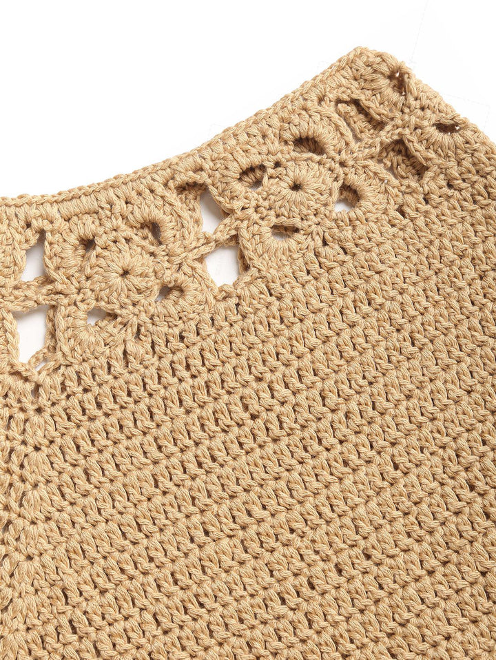 Crochet Knit Low Rise Beach Cover Up Micro Mini Shorts