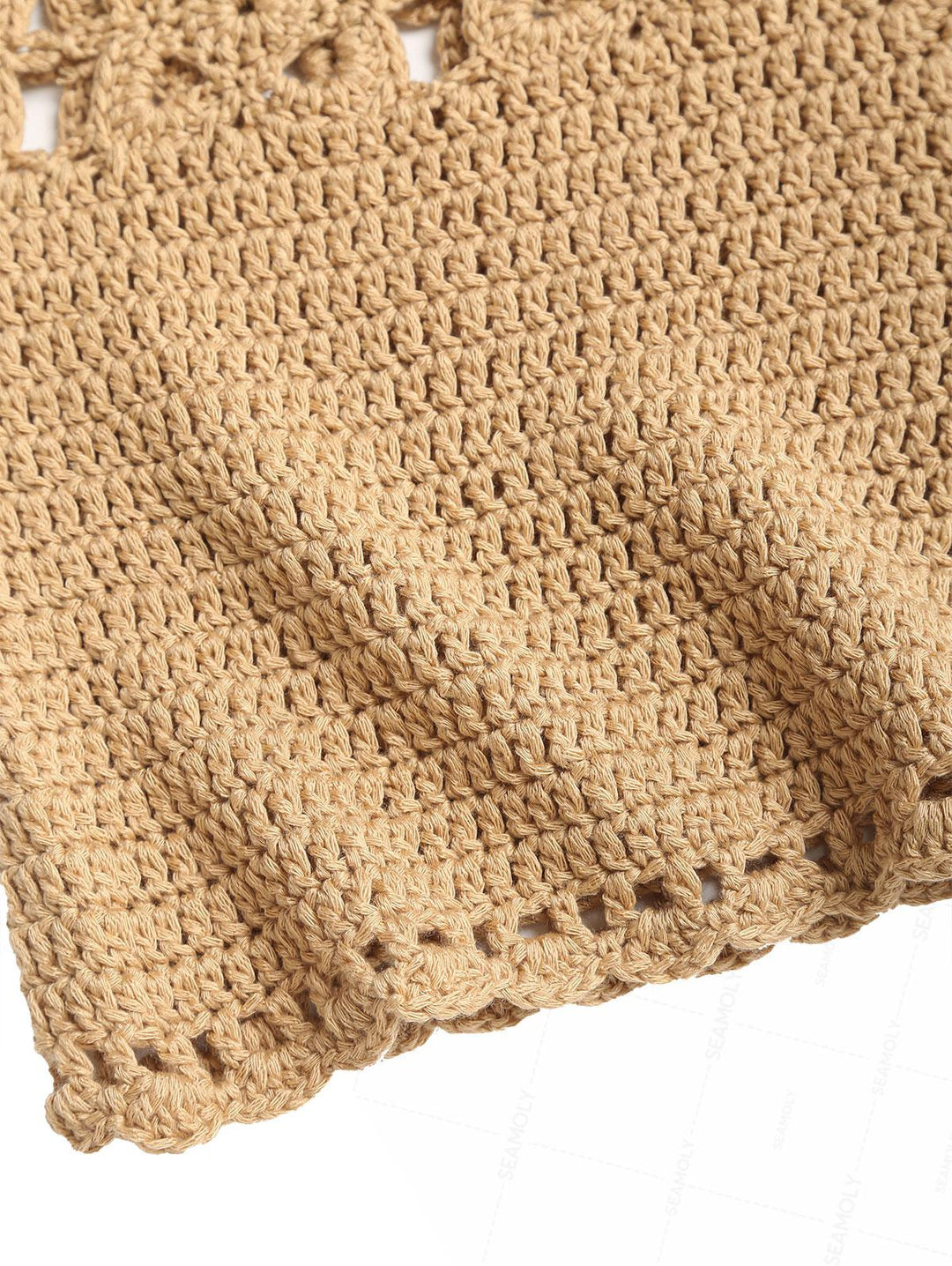 Crochet Knit Low Rise Beach Cover Up Micro Mini Shorts