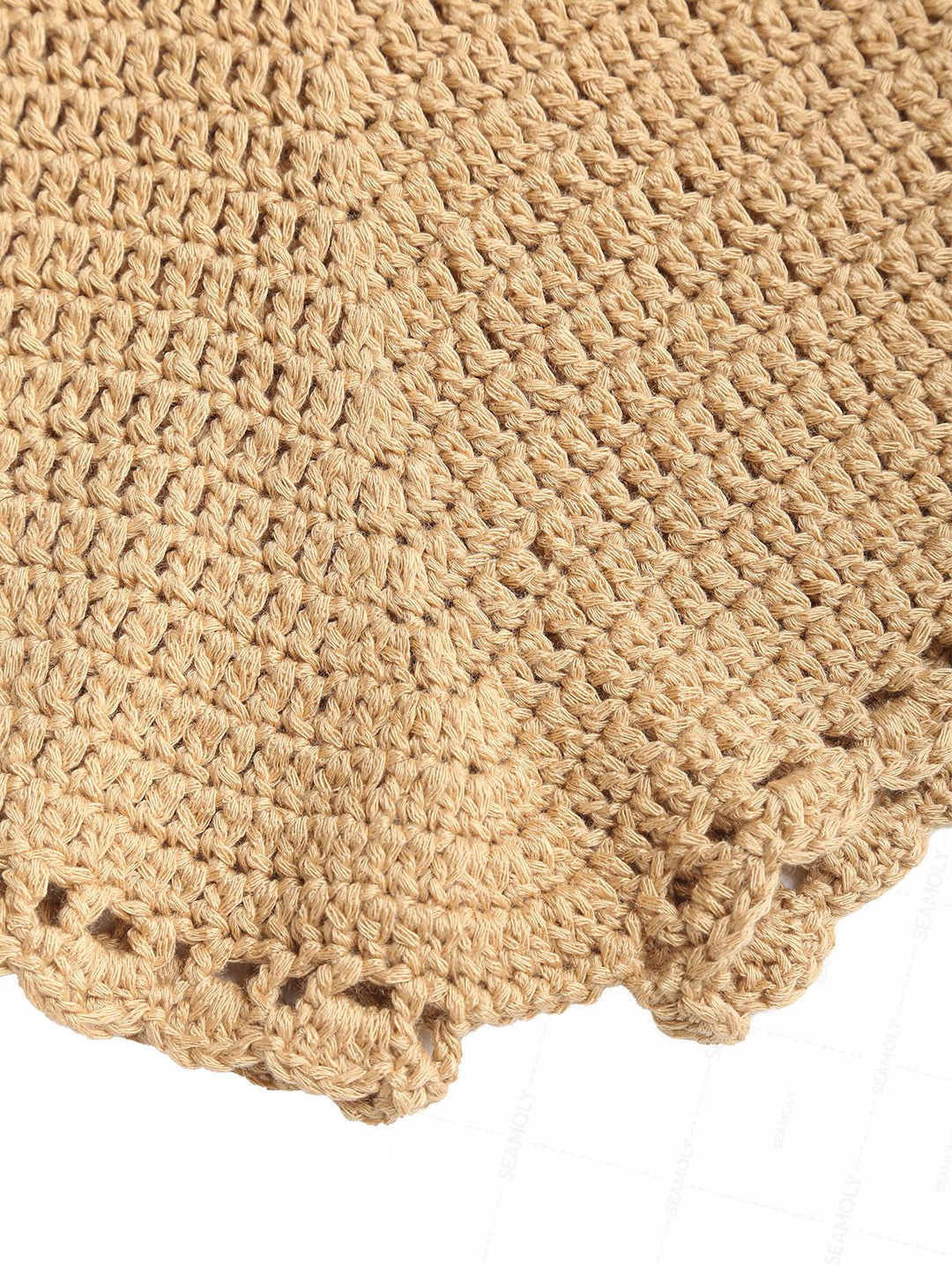 Crochet Knit Low Rise Beach Cover Up Micro Mini Shorts