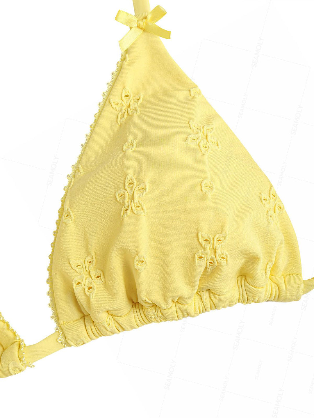 Seamolly Recycled Fabric Eyelet Jacquard Triangle Skirtini Bikini Set