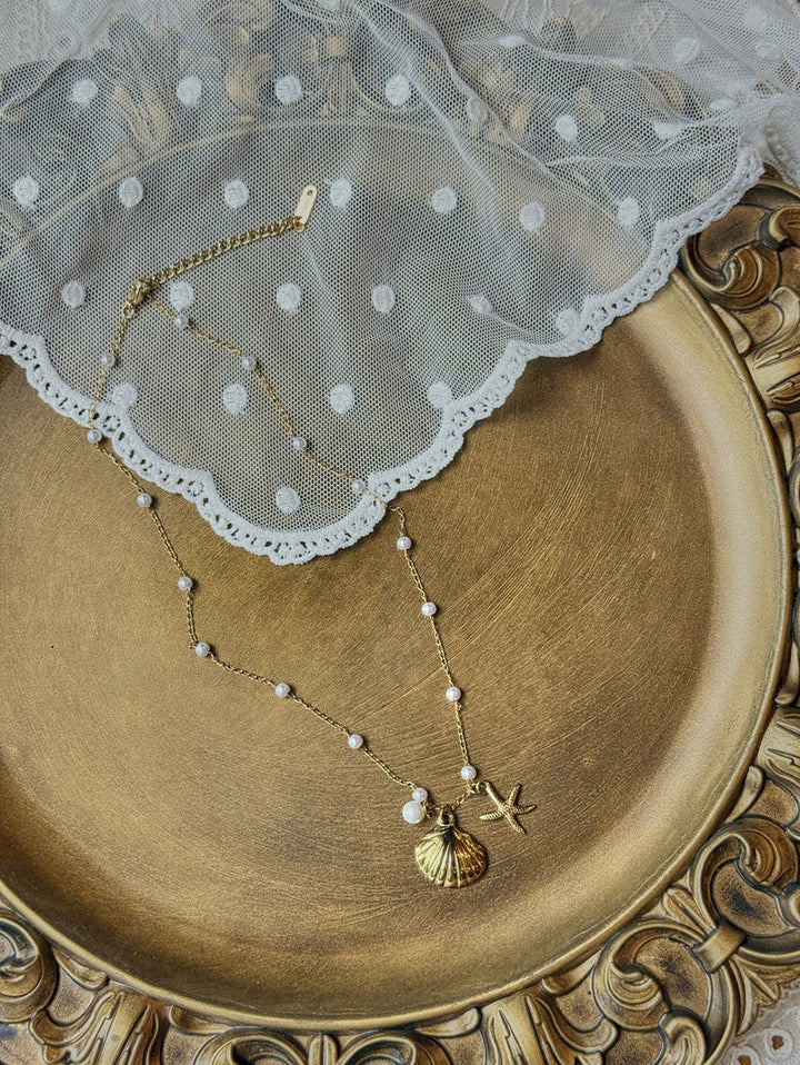 Stainless Steel Faux Pearls Pendant Jewelry
