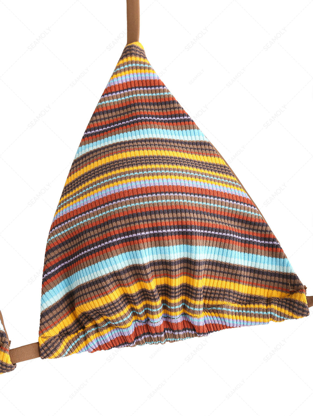 Seamolly Striped Halter Triangle Cheeky Boyshorts Bikini Set