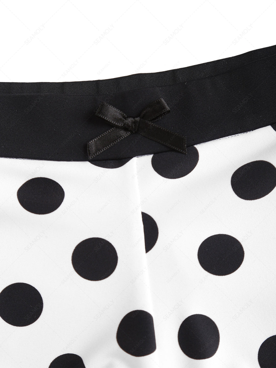 Seamolly Polka Dot Bowknot Bikini Bottom Cheeky Swim Boyshorts
