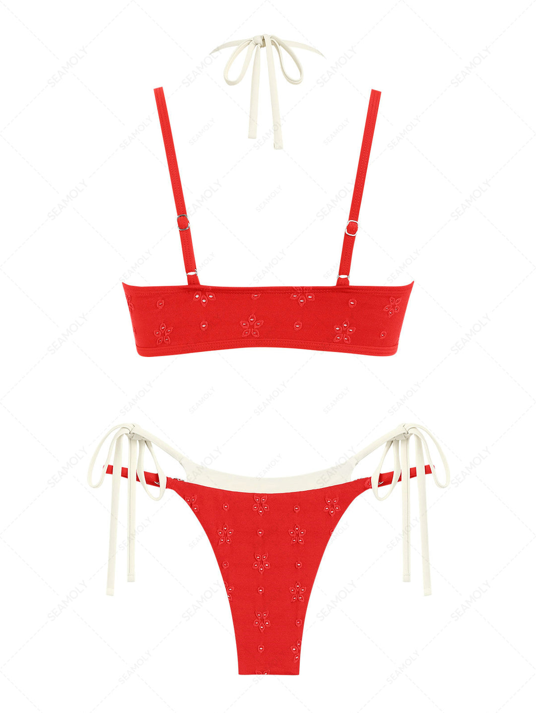 Seamolly Recycled Fabric Jacquard String Double Layer Bikini Set