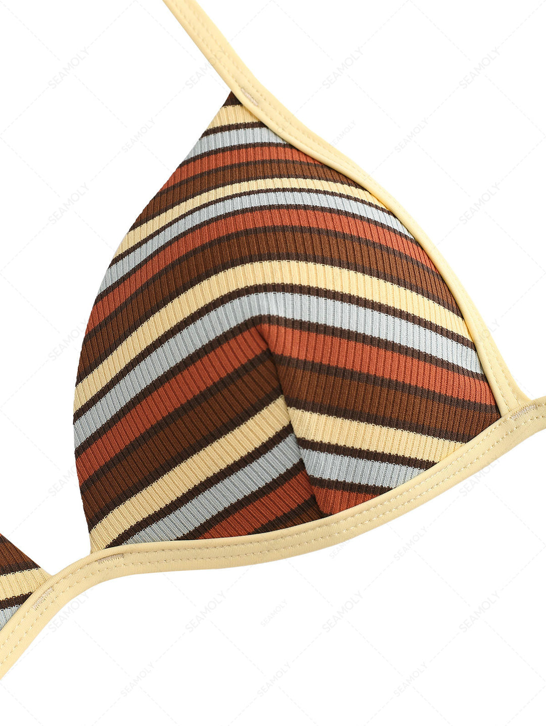 Seamolly Y2K Striped Triangle Push Up Top & Cheeky Boyshorts Bikini Set
