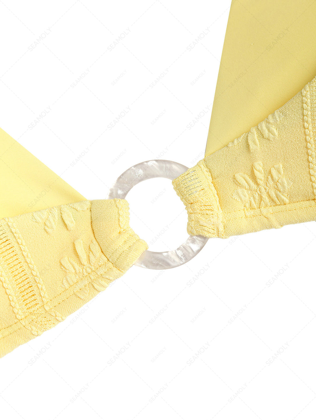 Seamolly Floral Jacquard Textured O Ring Double Layer Bikini Set