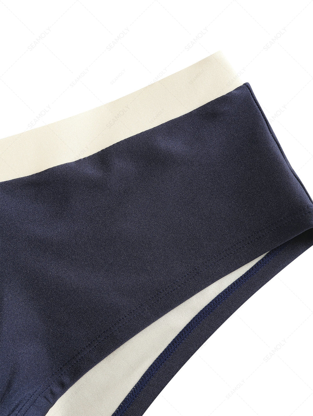 Seamolly 3 Piece Two Tone Tie Side Double Layer Cheeky Boyshort Bikini Set