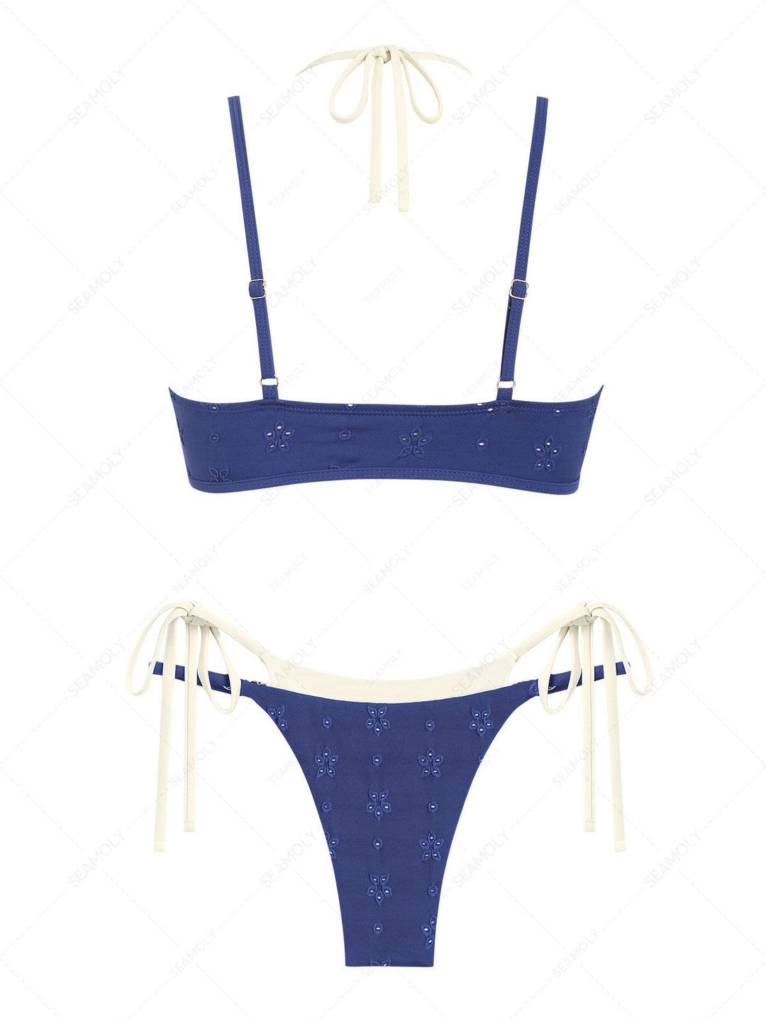 Seamolly Recycled Fabric Jacquard String Double Layer Bikini Set