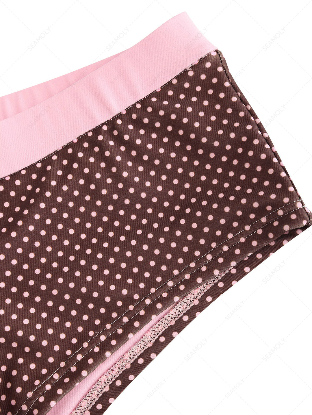 Seamolly Polka Dot Bowknot Bikini Bottom Cheeky Swim Boyshorts