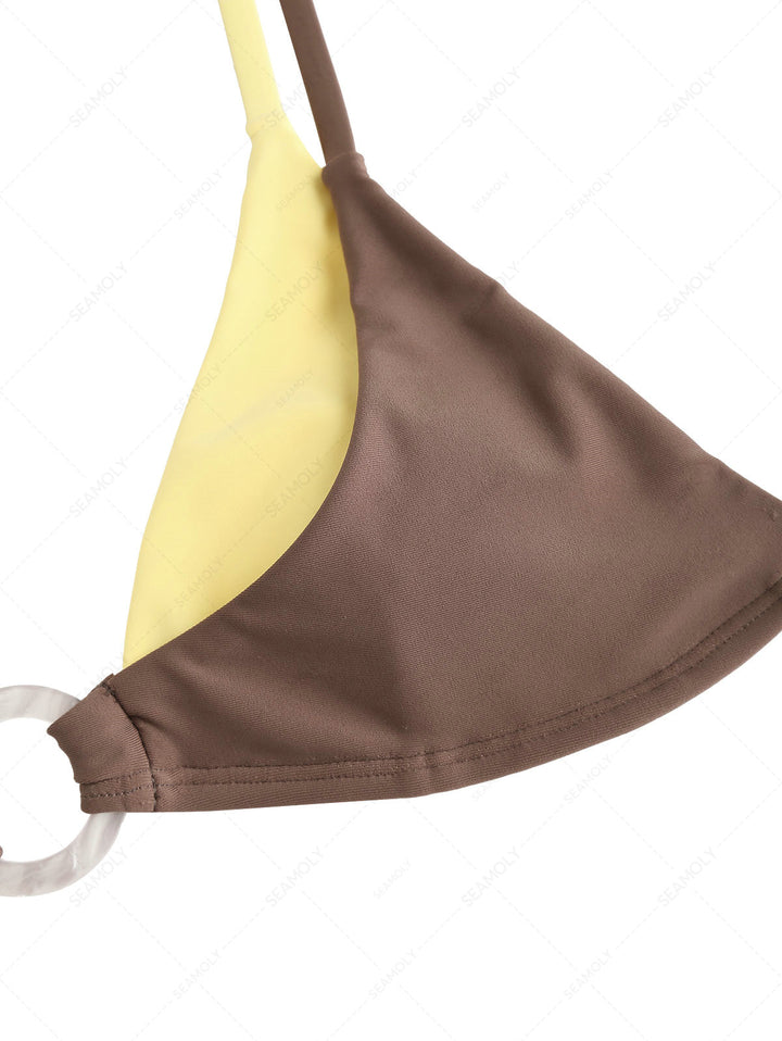 Seamolly Colorblock Two Tone O Ring Double Layer Bikini Set