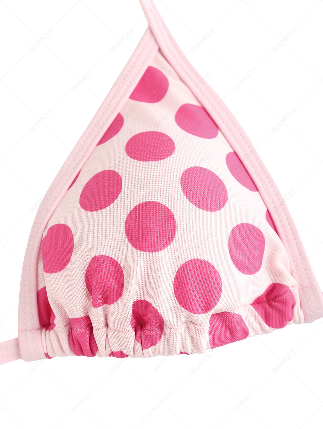 Seamolly Polka Dot Contrast Binding Cutout Tied Cheeky Boyshorts Bikini Set