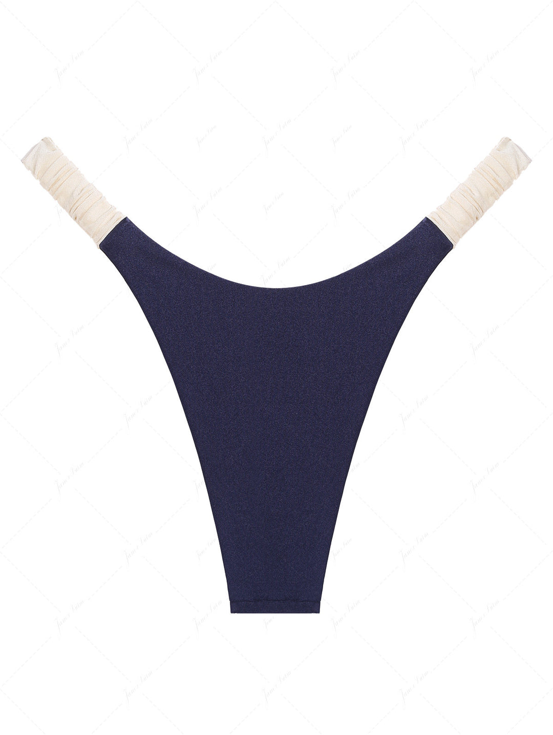 Navy Blue Contrast Color Cheeky Bikini Bottom