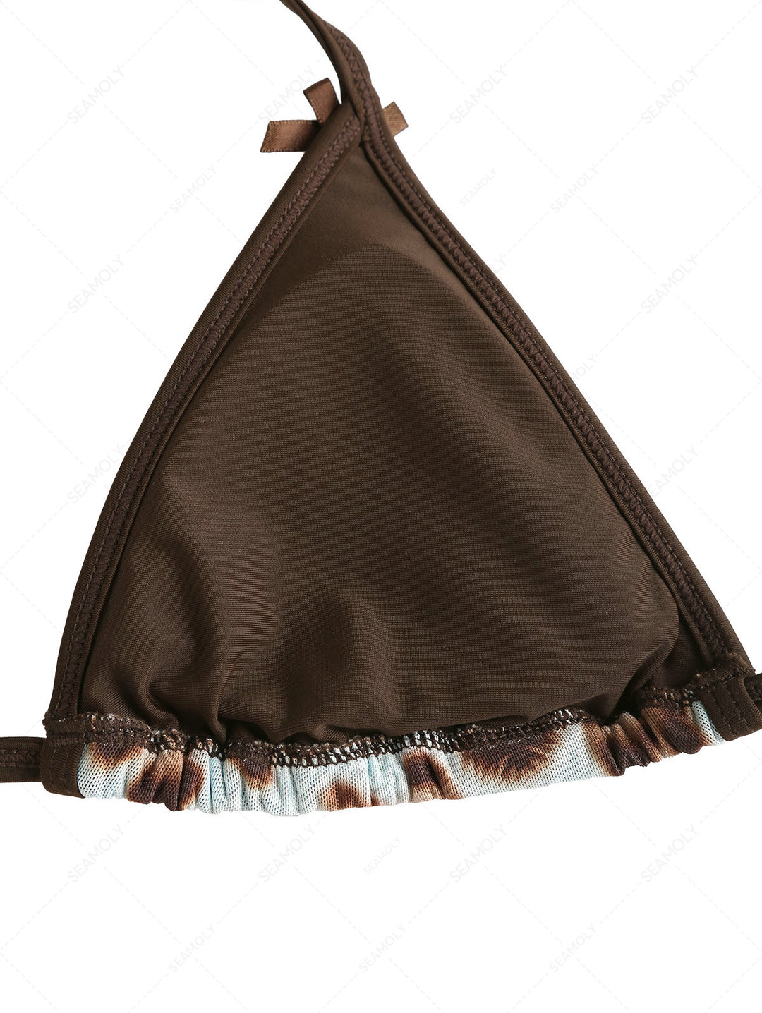 Seamolly 3 Piece Leopard Print Bowknot Contrast Binding Cheeky Boyshort Bikini Set