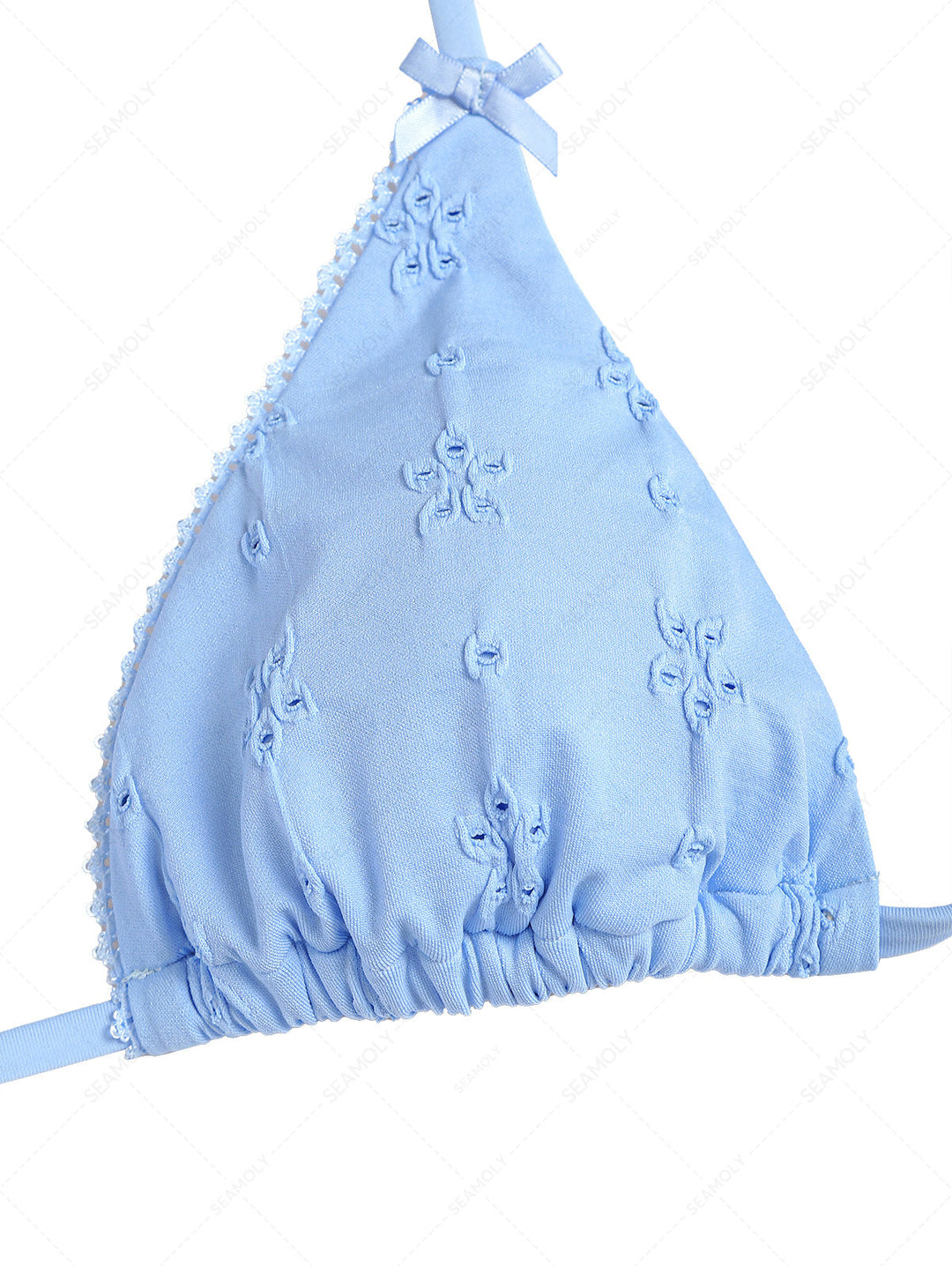 Seamolly Recycled Fabric Jacquard Lace Bowknot Cheeky Bikini Set