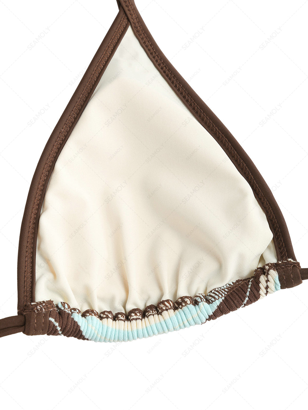 Seamolly Striped Contrast Binding Triangle Cheeky Boyshorts Bikini Set