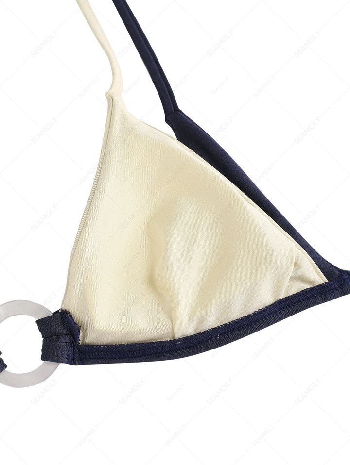 Seamolly Colorblock Two Tone O Ring Double Layer Bikini Set