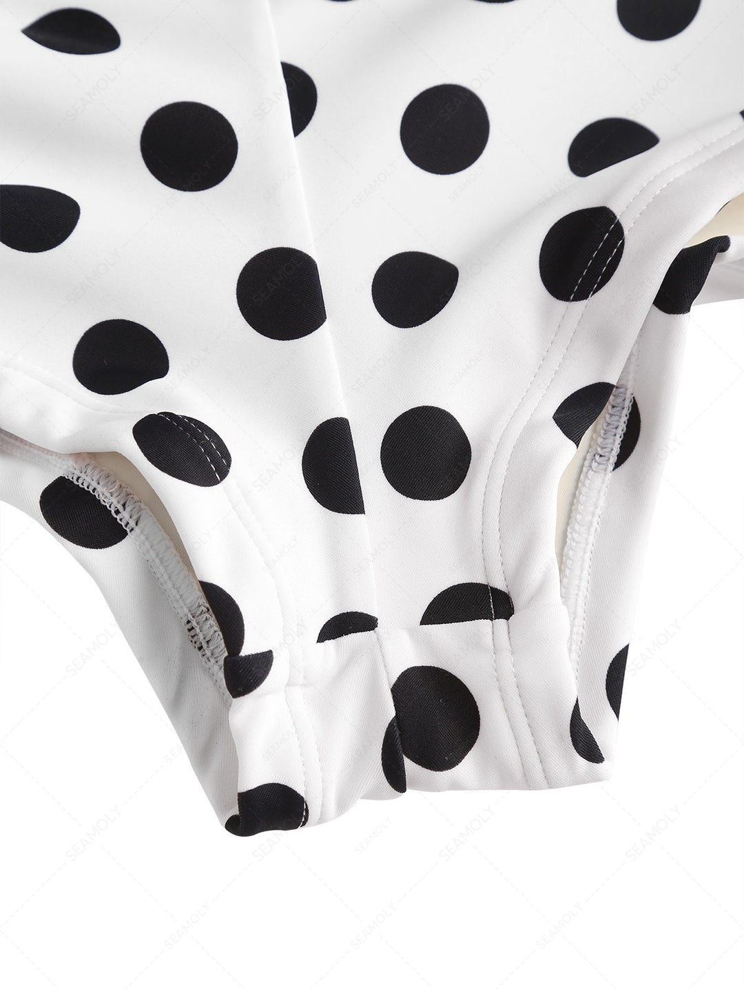 Seamolly Polka Dot Bowknot Bikini Bottom Cheeky Swim Boyshorts