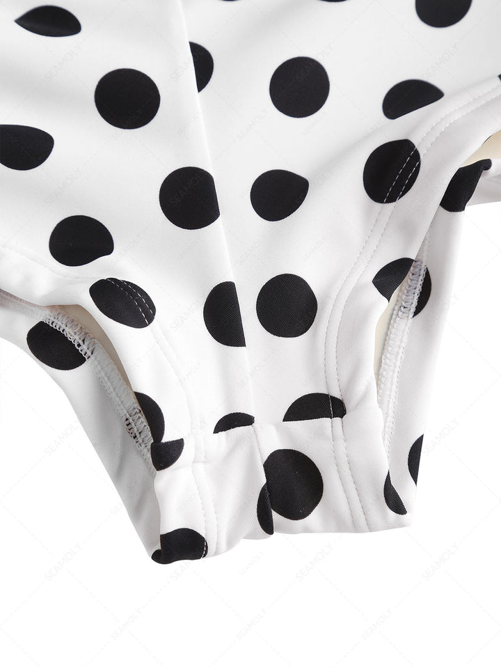 Seamolly Polka Dot Bowknot Bikini Bottom Cheeky Swim Boyshorts
