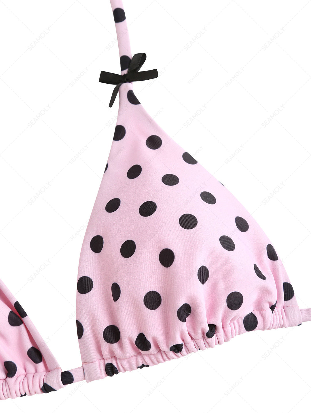 Seamolly Polka Dot Triangle Top & Double Layer Cheeky Boyshorts Bikini Set