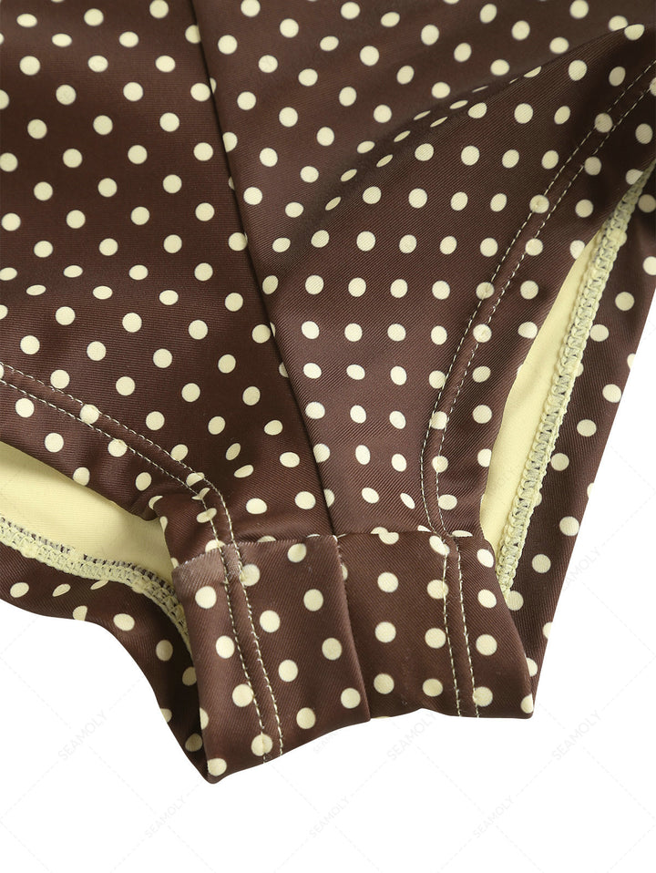 Seamolly Polka Dot Bikini Bottom Cheeky Swim Boyshorts