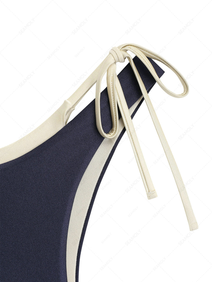 Seamolly Colorblock Two Tone O Ring Double Layer Bikini Set