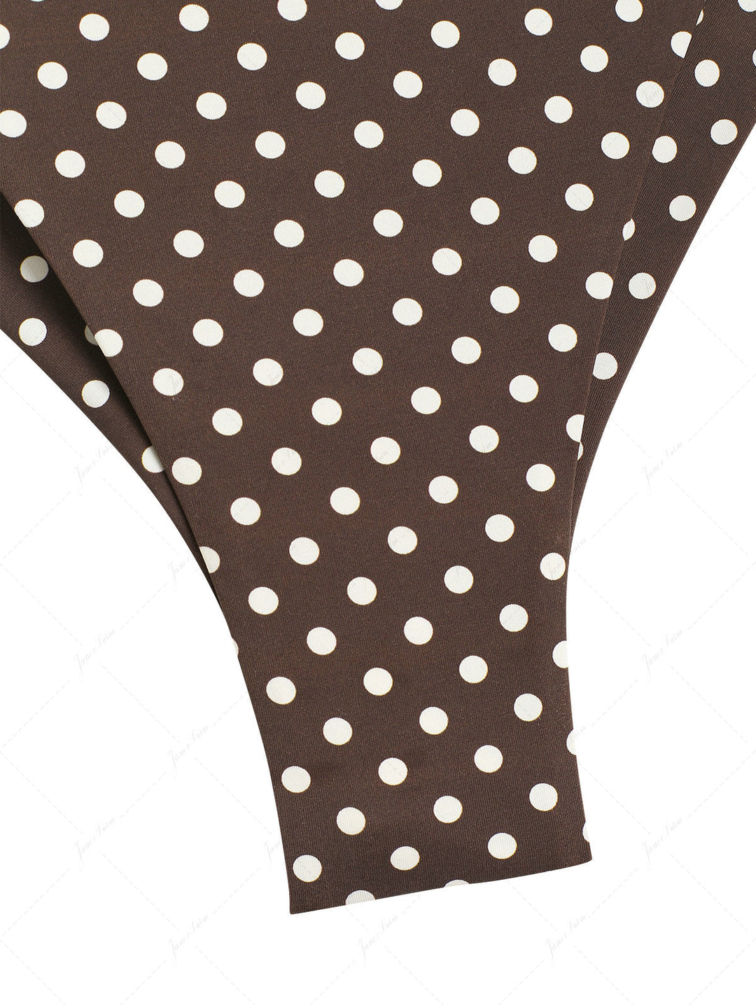 Deep Coffee Polka Dot Lace Bowknot Triangle Top & Cheeky Brazilian Bottom Bikini Set