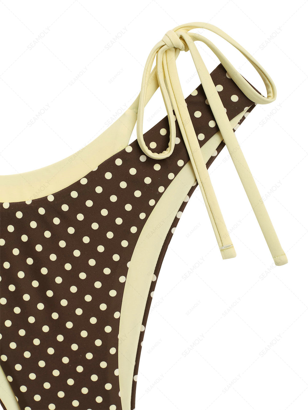 Seamolly Contrast Color Polka Dot Print O Ring Double Layer Bikini Set