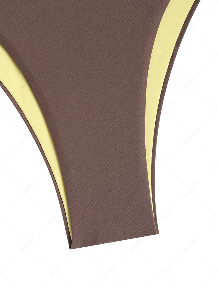 Seamolly Colorblock Two Tone O Ring Double Layer Bikini Set