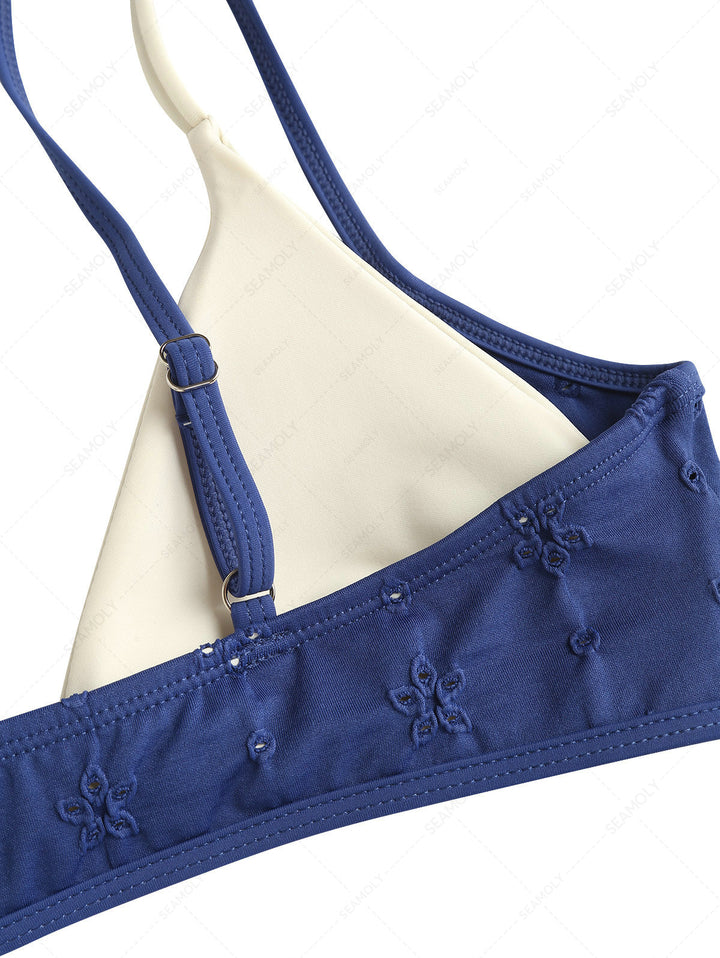 Seamolly Recycled Fabric Jacquard String Double Layer Bikini Set