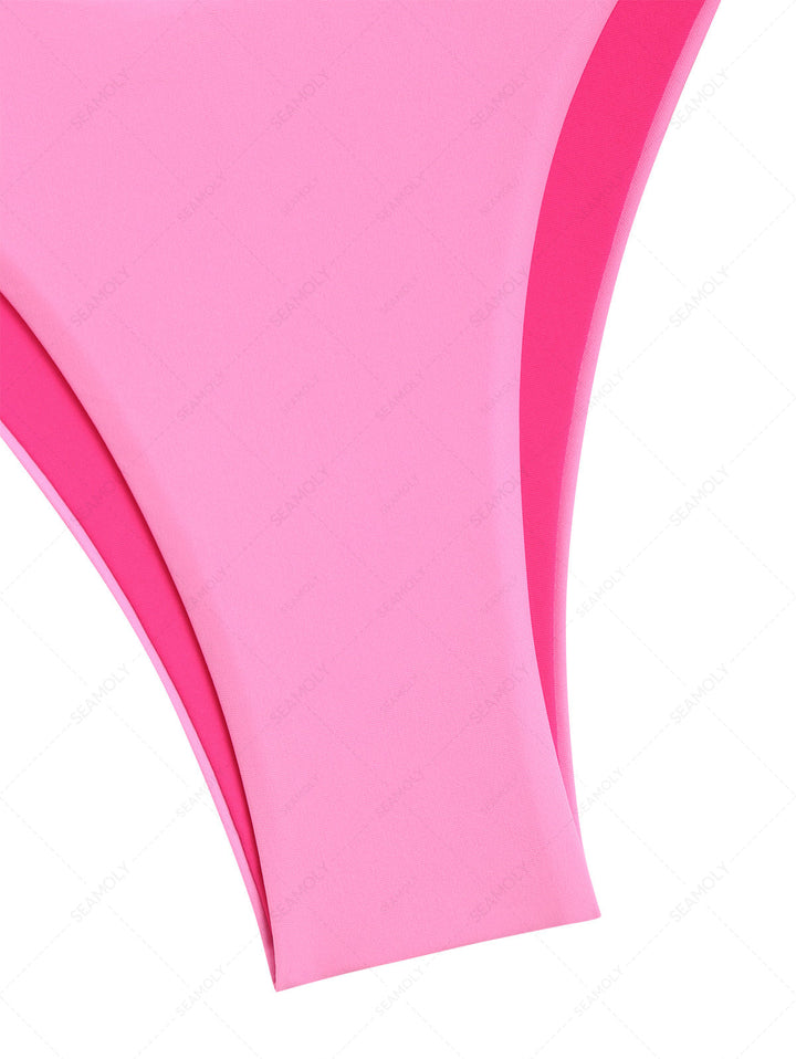 Seamolly Colorblock Two Tone O Ring Double Layer Bikini Set