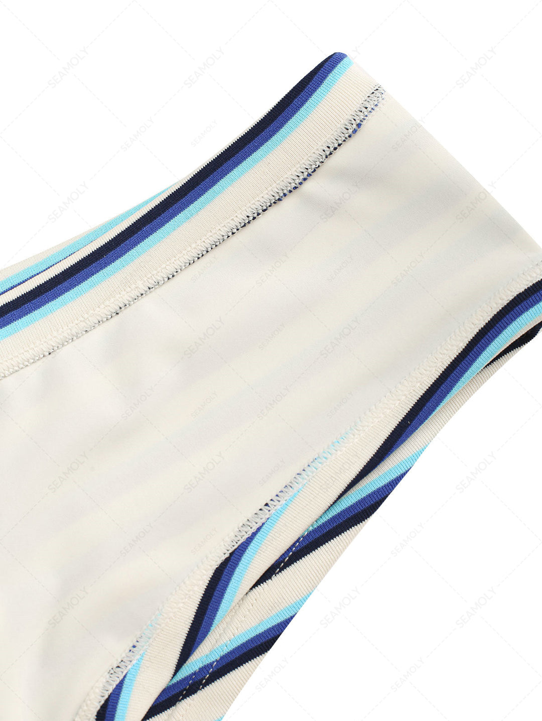 Seamolly Striped Low Rise Bikini Bottom Cheeky Swim Boyshorts