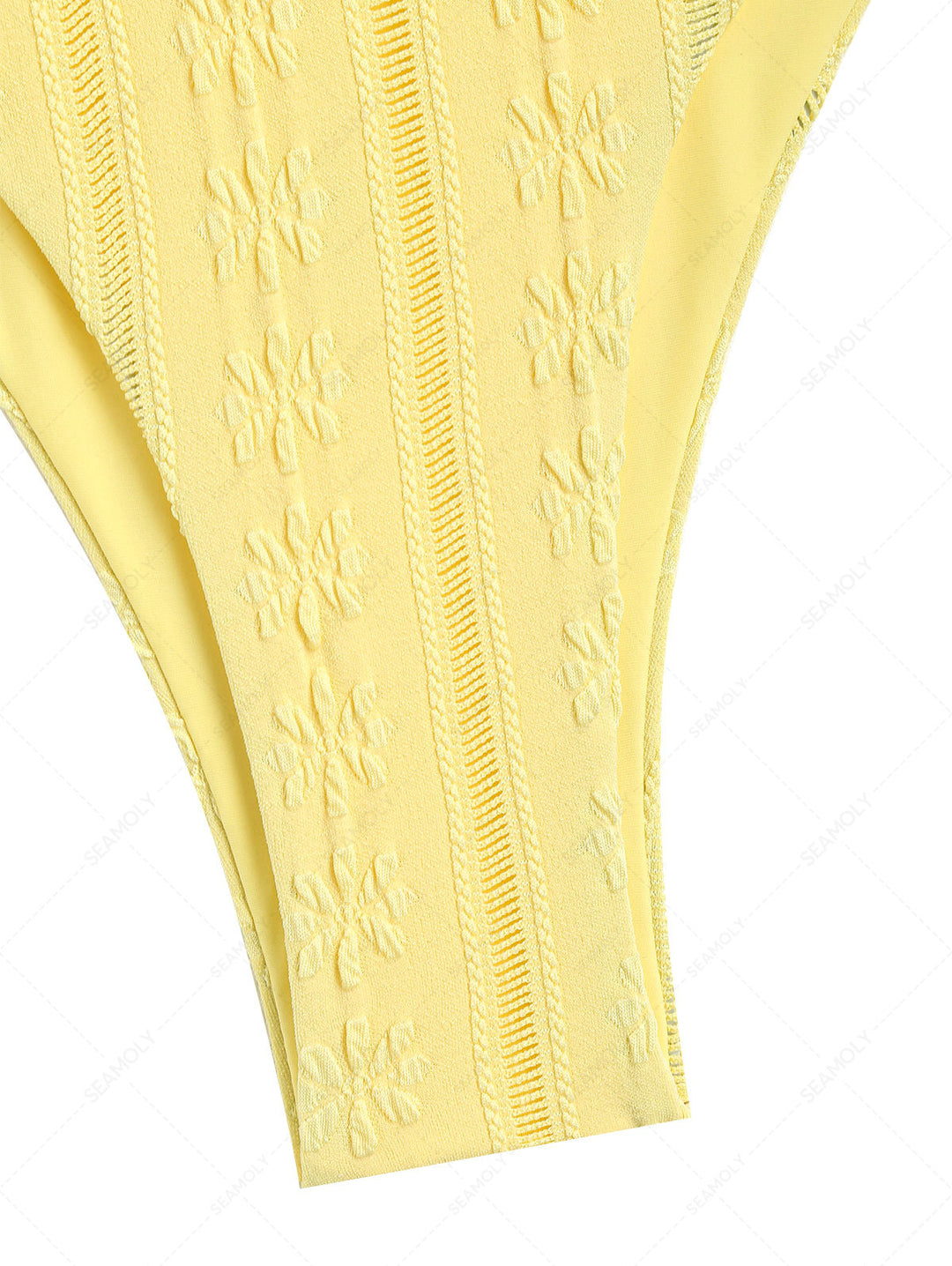 Seamolly Floral Jacquard Textured O Ring Double Layer Bikini Set