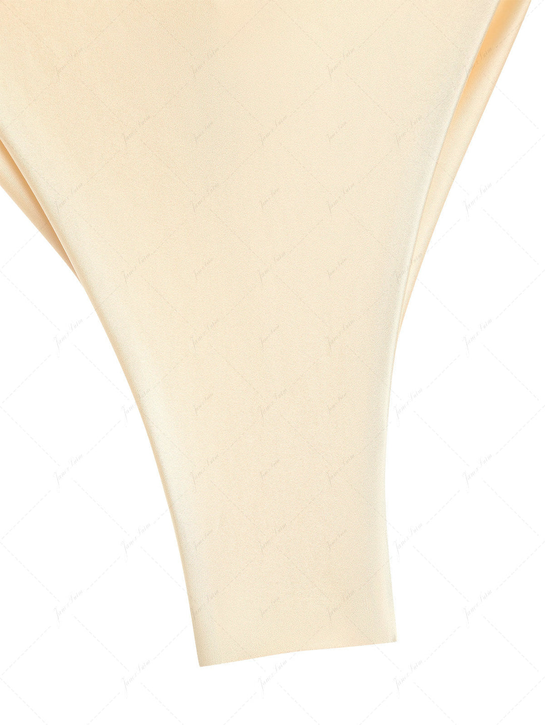 Champagne Satin Ruched Triangle Top & String Cheeky Brazilian Bottom Bikini Set