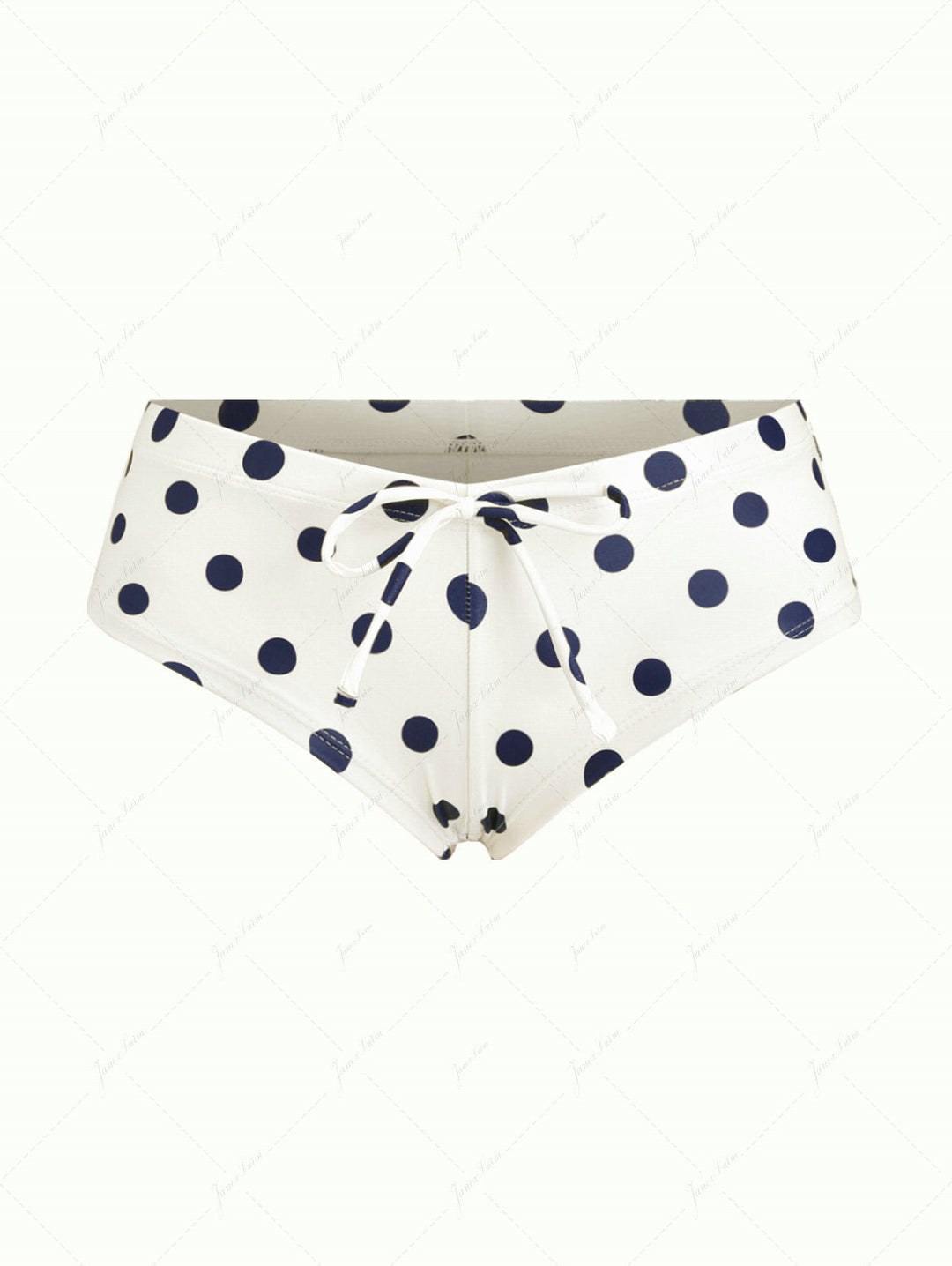 Cadetblue Vintage Polka Dot Low Rise Bikini Bottom Cheeky Swim Boyshorts
